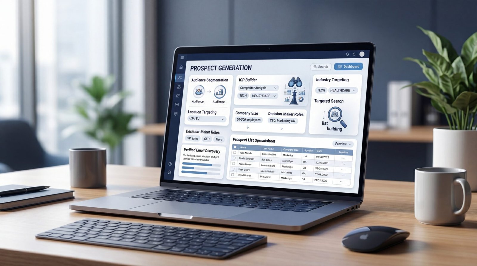 1,000 targeted B2B leads with free ICP development offer hero image